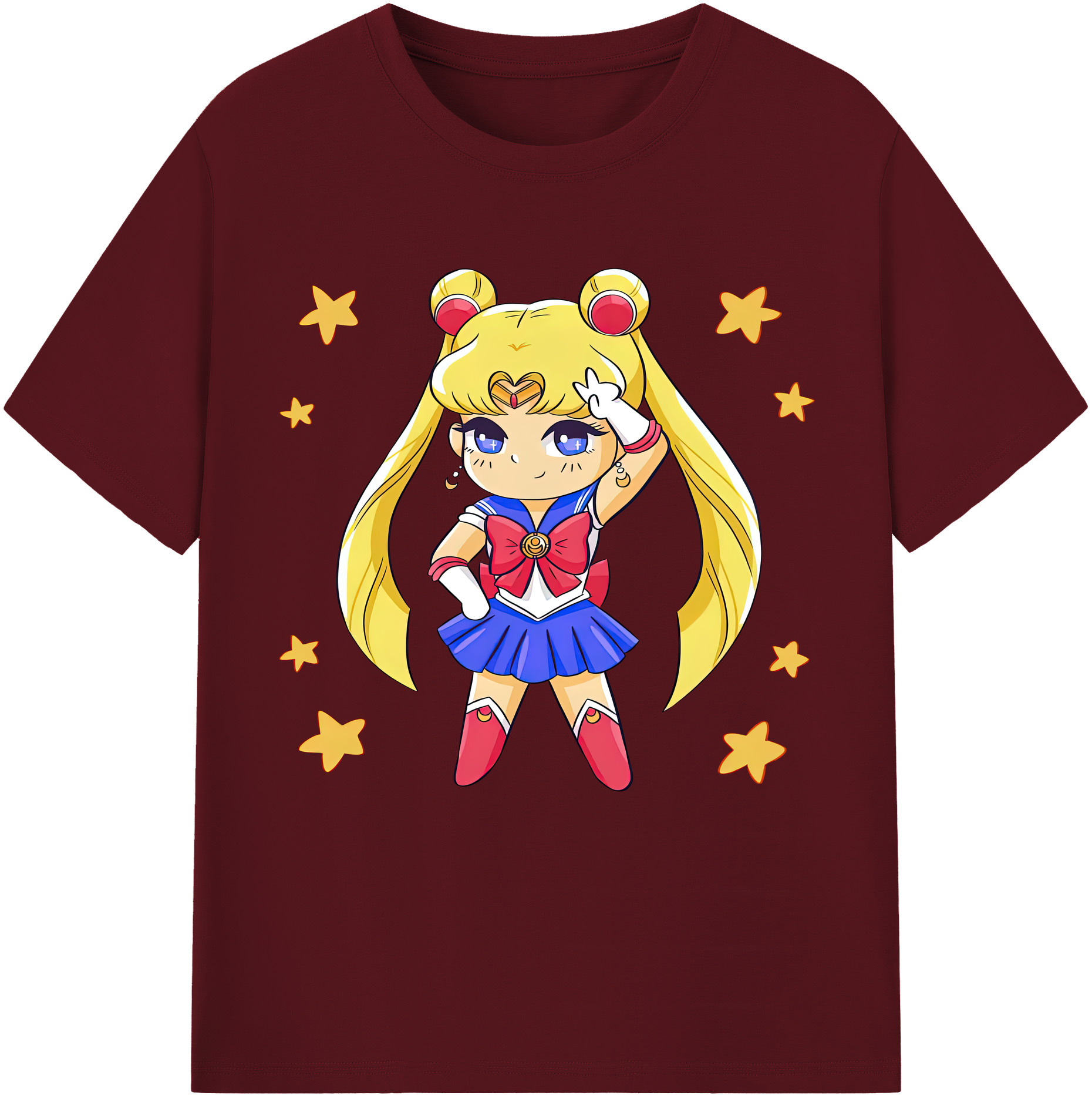 （画像用） 美少女戦士セーラームーン 月野 うさぎ つきの うさぎ Sailor Moon Tsukino Usagi 綿100％半袖Tシャツ（フロントプリント）